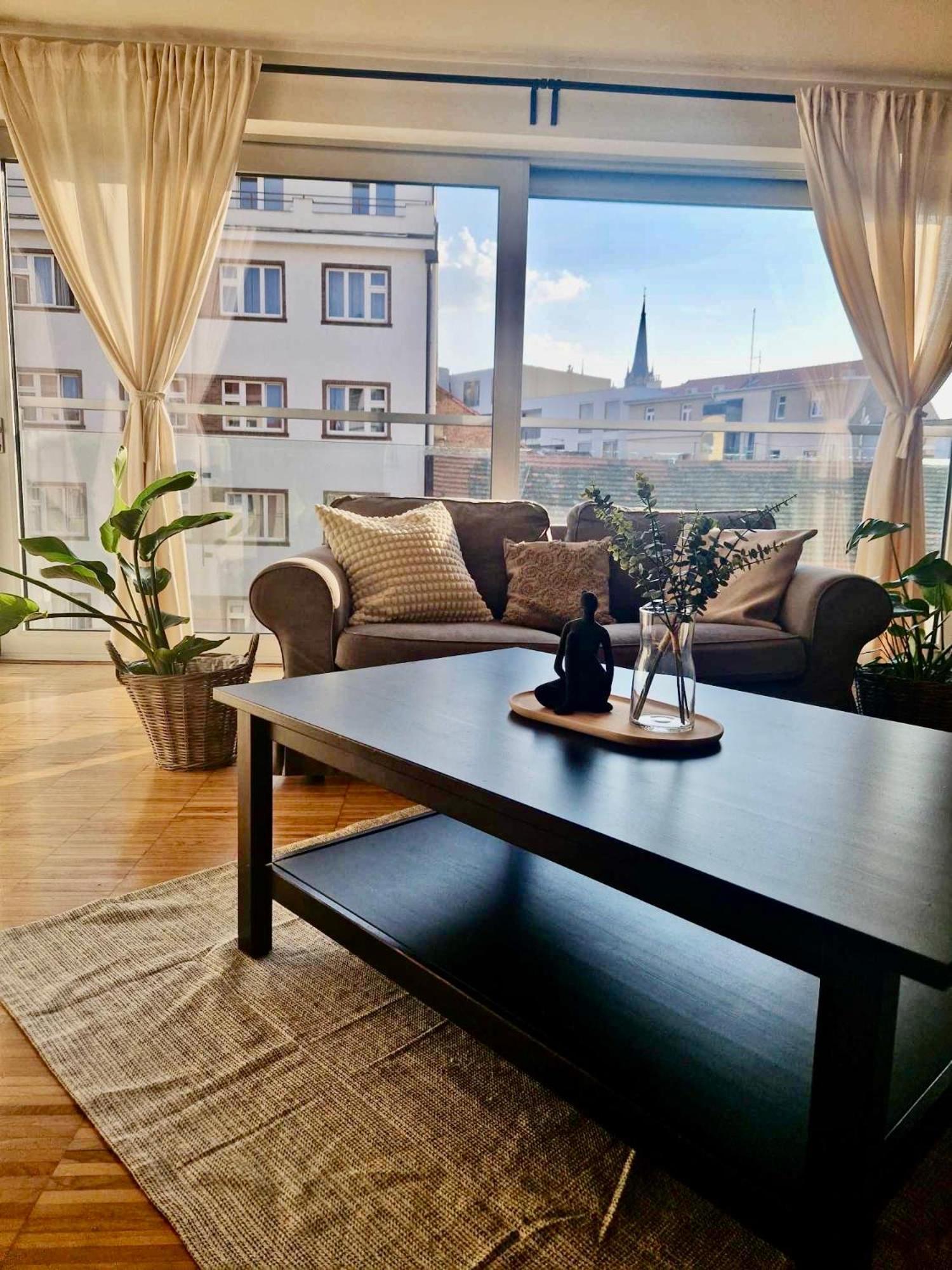 Spacious Near Center With Balcony And Garage Parking Lägenhet Prag